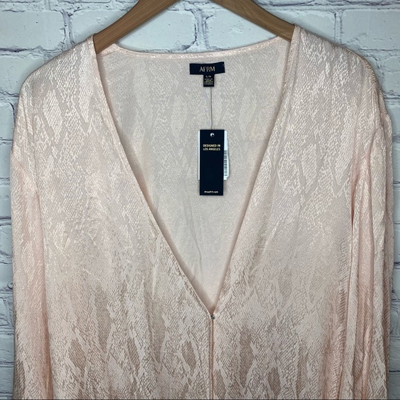 AFRM Milos Long Sleeve Wrap Minidress - Picture 8 of 10